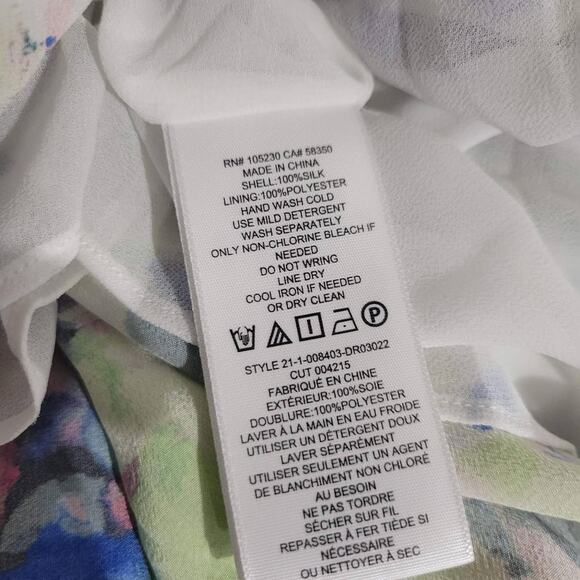 Joie Cinthia Halter Dress White Silk Watercolor Print Handkerchief Midi Slip 4 - Picture 9 of 16